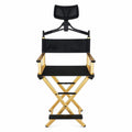 Aluminum Folding Director Chair with Headrest, Adjustable Height, Side Tray and Phone Holder U348331
