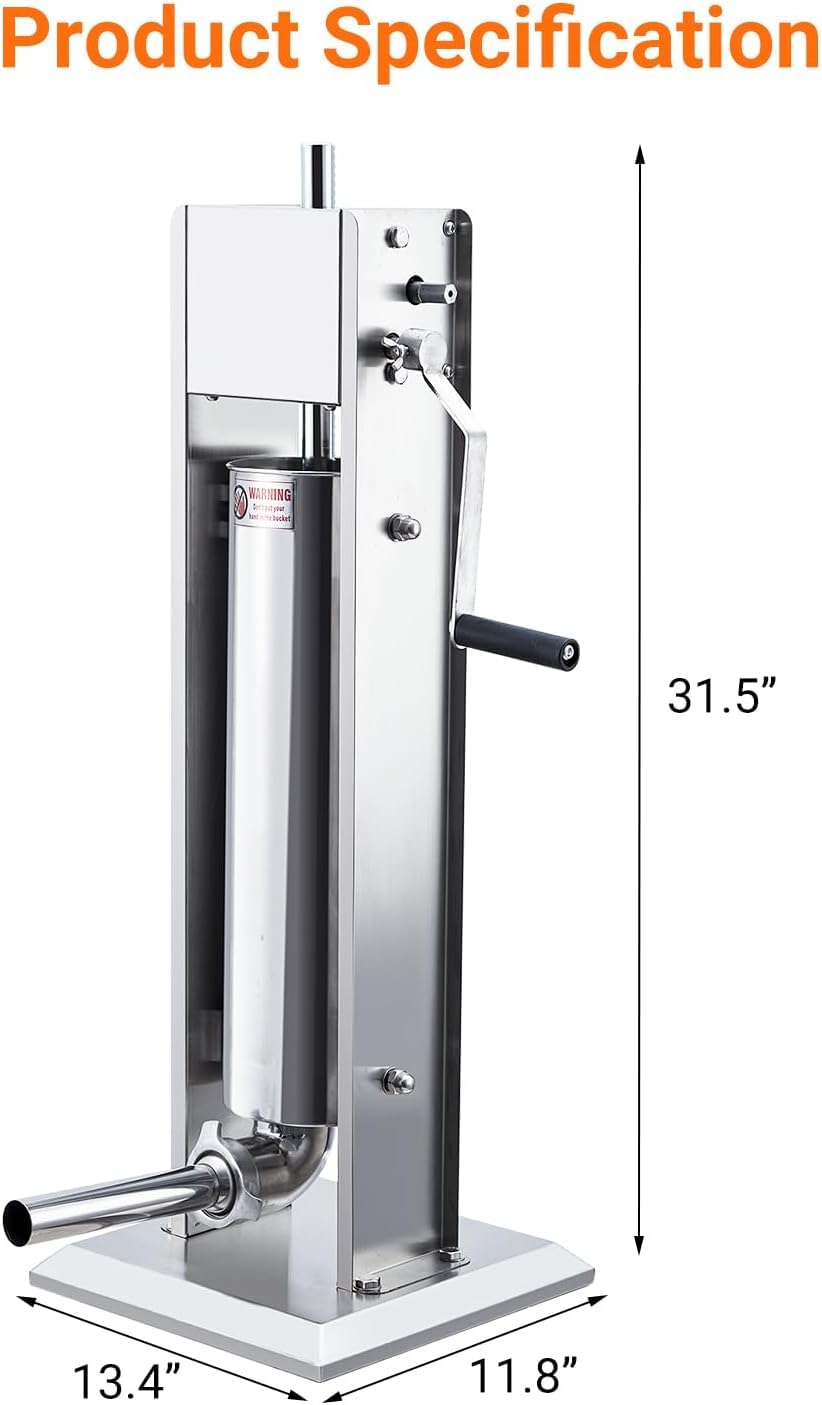 15L Sausage Stuffer with 5 Stainless Steel Tubes U57515
