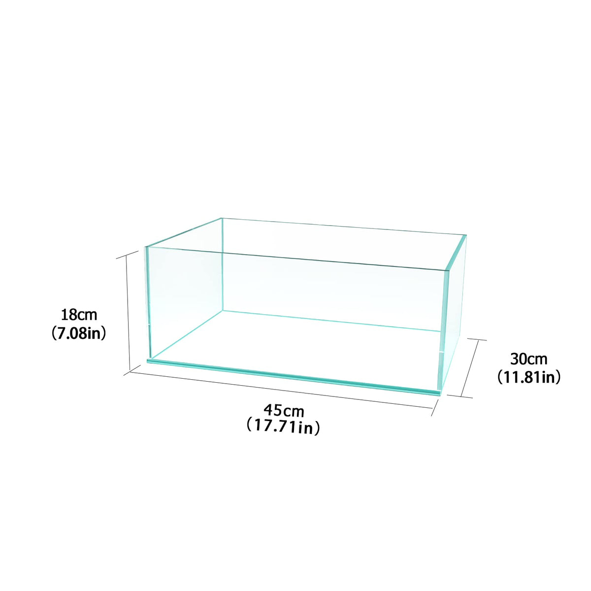 6.4Gal Shallow Rimless Aquarium Ultra-White Glass I7244