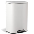 13.2 Gallon White Stainless Steel Step Trash Can O9750