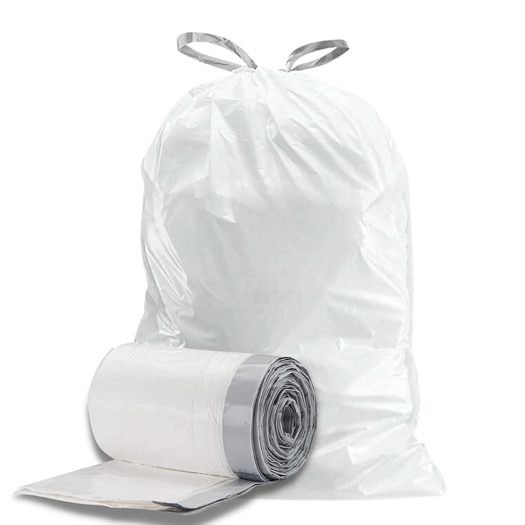 White 8-9 Gallon Drawstring Trash Bags, 100 Count S510609