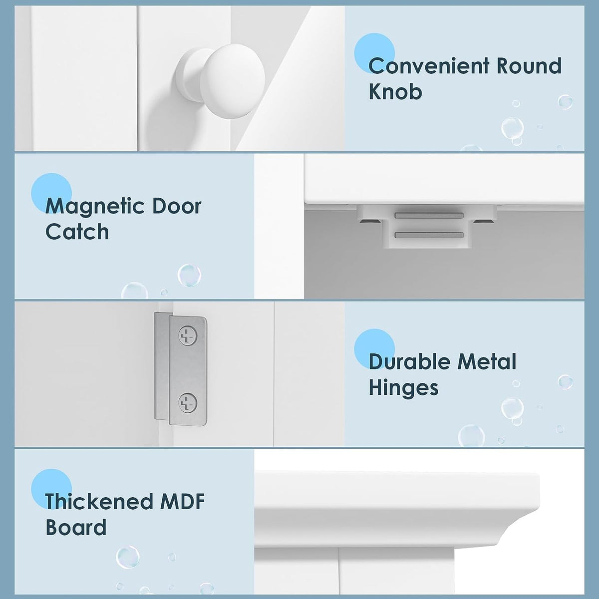 White Wall Mounted Medicine Cabinet with Mirror U14297