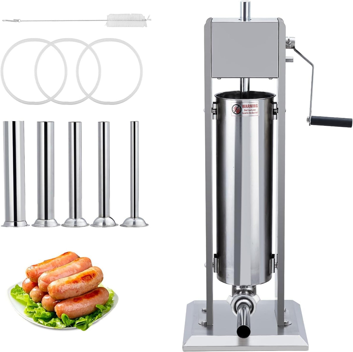 15L Sausage Stuffer with 5 Stainless Steel Tubes U57515