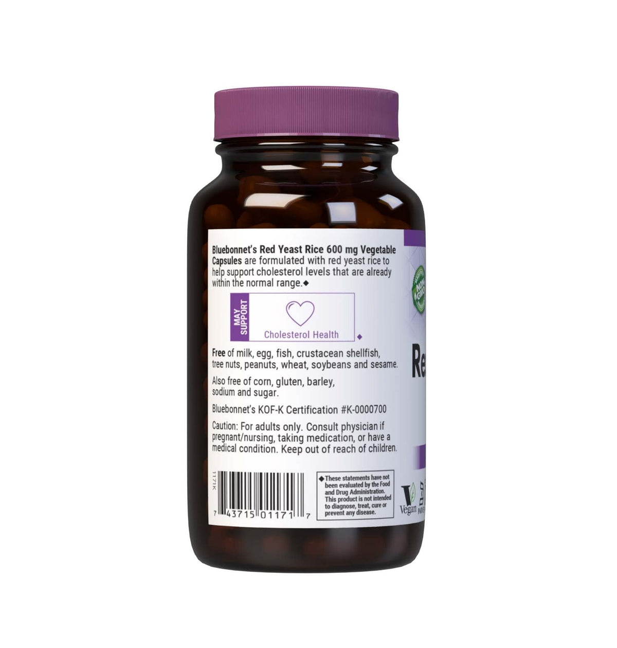 Red Yeast Rice 600 mg 120 Vegetable Capsules M213