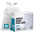 White 8-9 Gallon Drawstring Trash Bags, 100 Count S510609