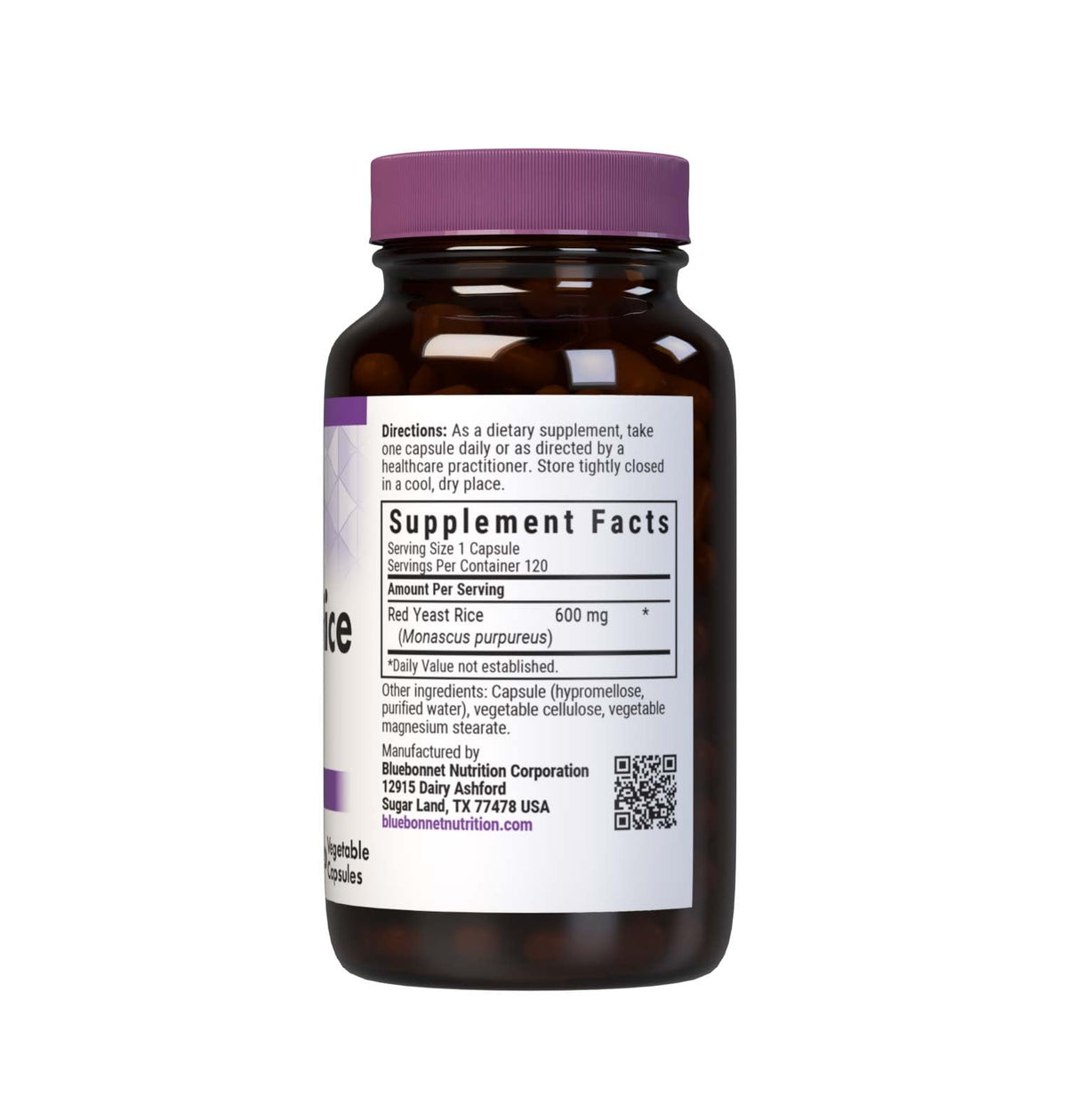 Red Yeast Rice 600 mg 120 Vegetable Capsules M213