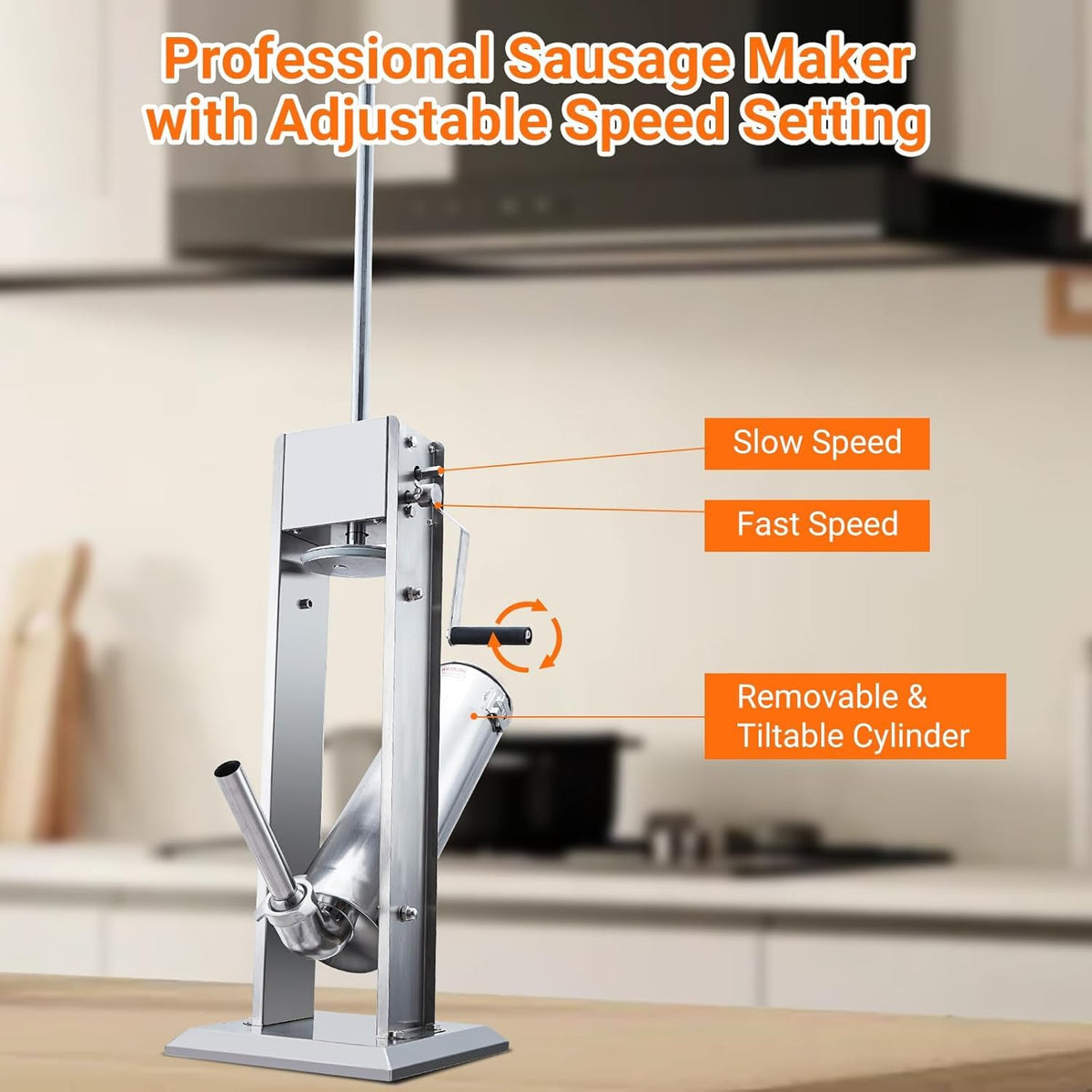 15L Sausage Stuffer with 5 Stainless Steel Tubes U57515
