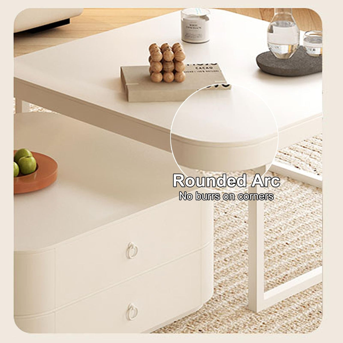 Brown Square Glass Nesting Coffee Table Set of 2 P412500