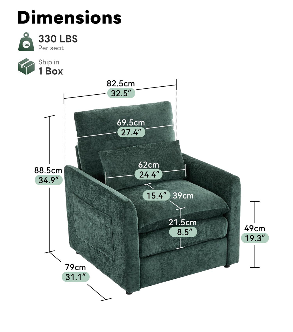 Green 2-Pack Upholstered Accent Chair Set N159116