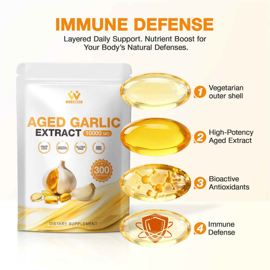 Odorless Garlic Extract Softgels 10000mg 300 Count X32219