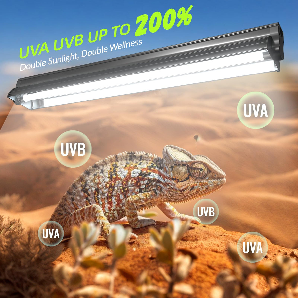 24W 10.0 T5 UVB Reptile Light Fixture Combo Kit 22inch Terrarium Hood P409900