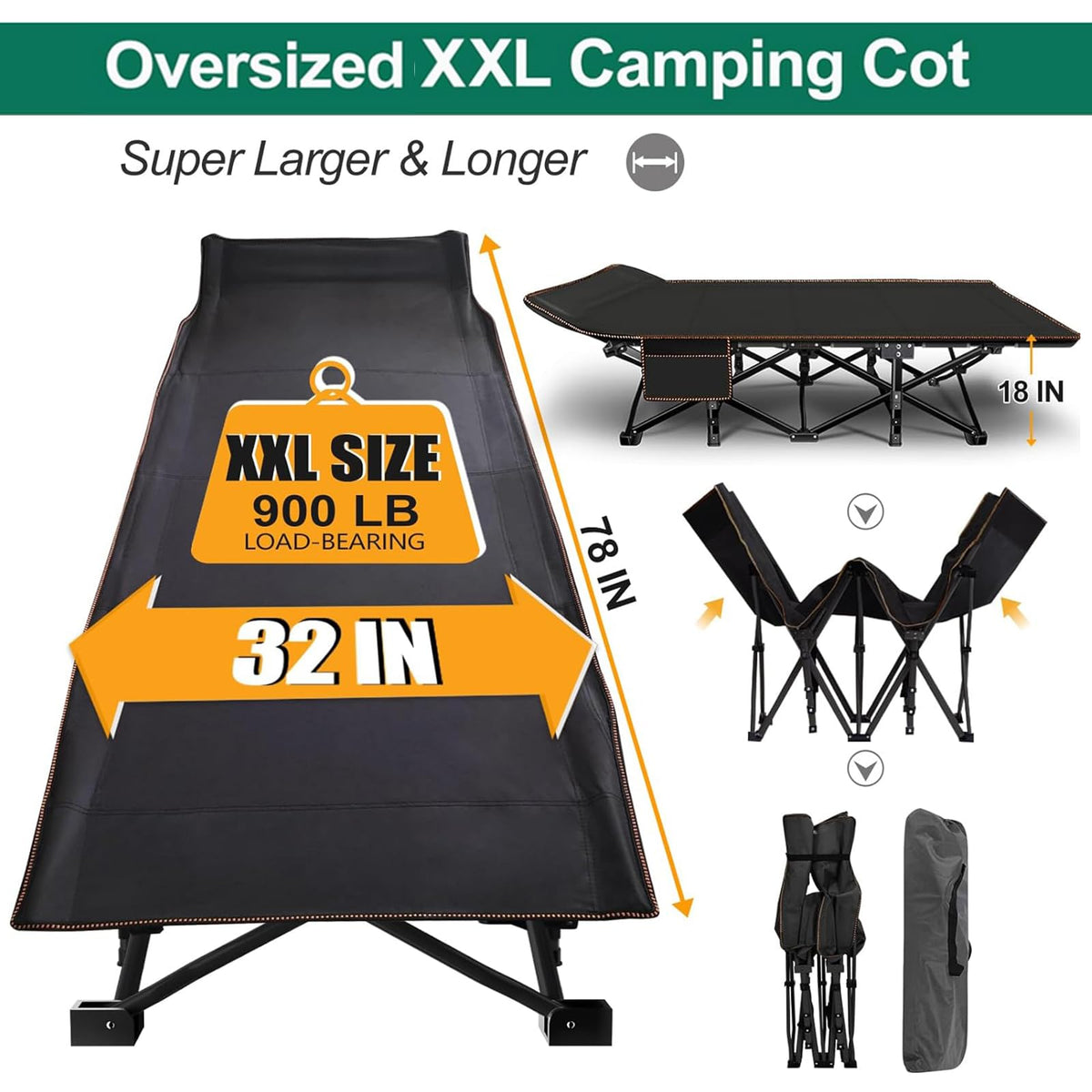 Folding Camping Cot with Mattress Z21056
