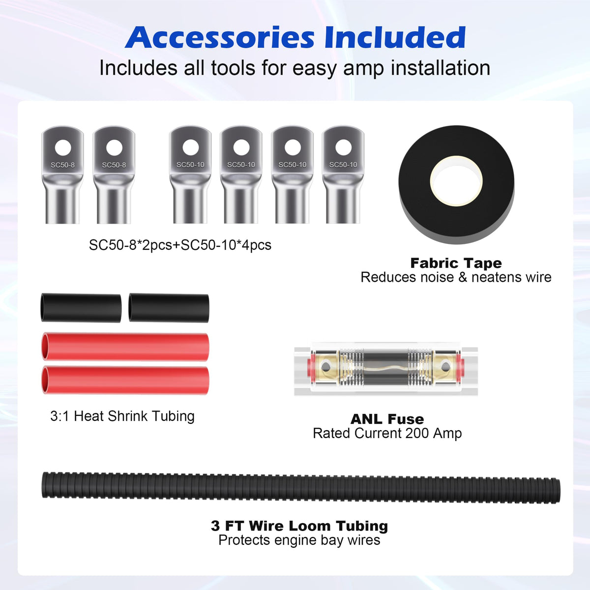 1/0 Gauge Amp Wiring Kit with Fuse Holder V373