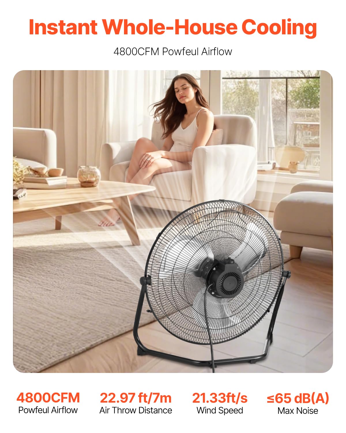 20 Inch 3 Speeds High Velocity Industrial Floor Fan R206