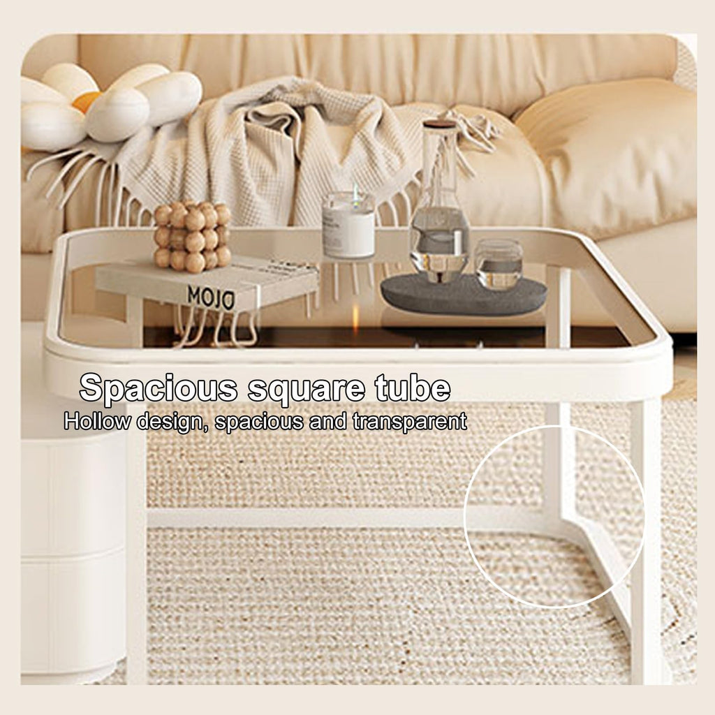 Brown Square Glass Nesting Coffee Table Set of 2 P412500