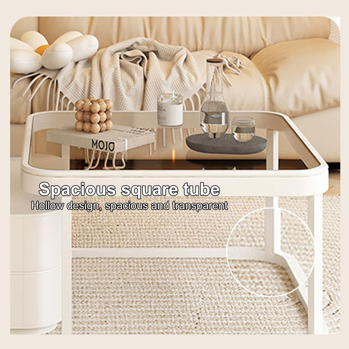 Brown Square Glass Nesting Coffee Table Set of 2 P412500