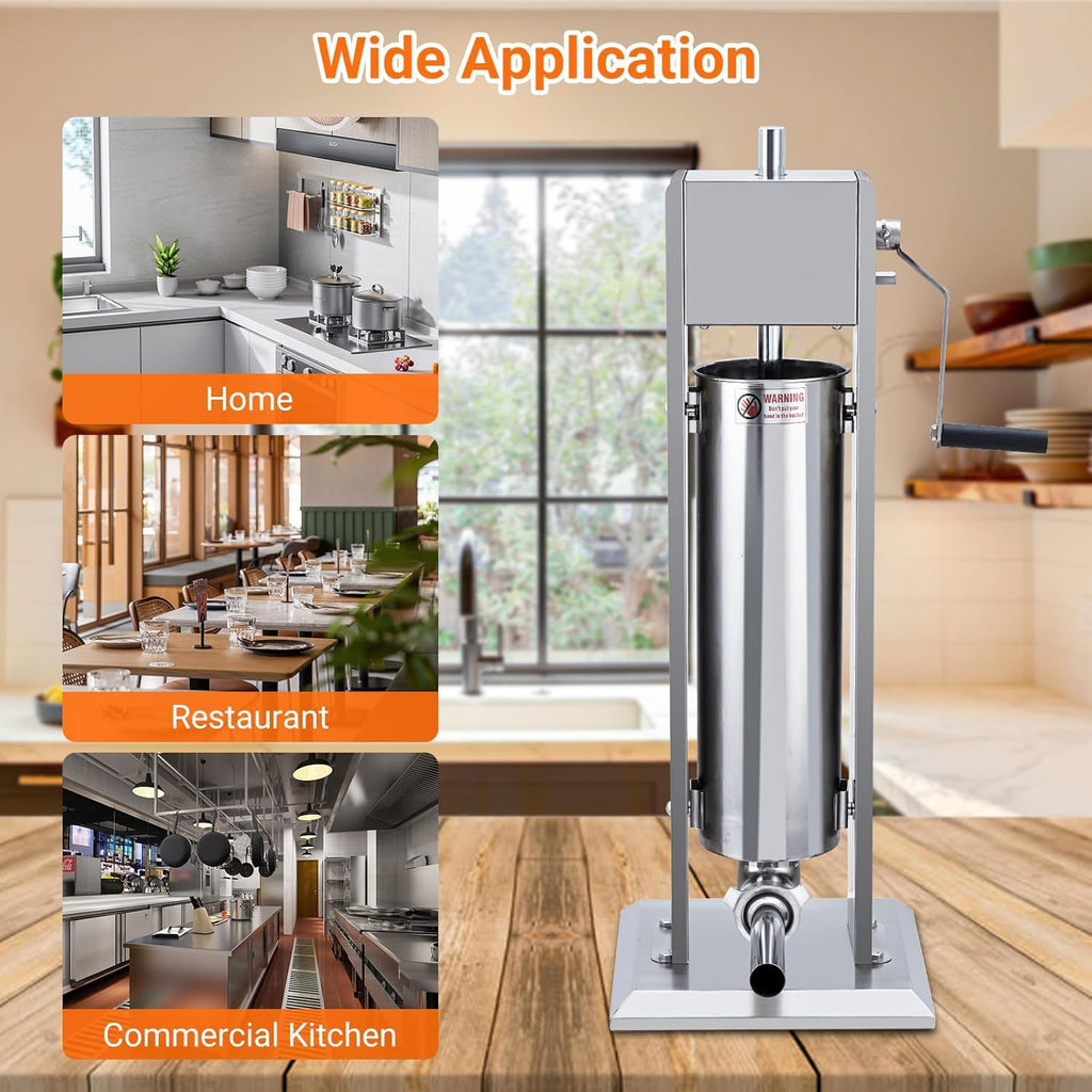 15L Sausage Stuffer with 5 Stainless Steel Tubes U57515