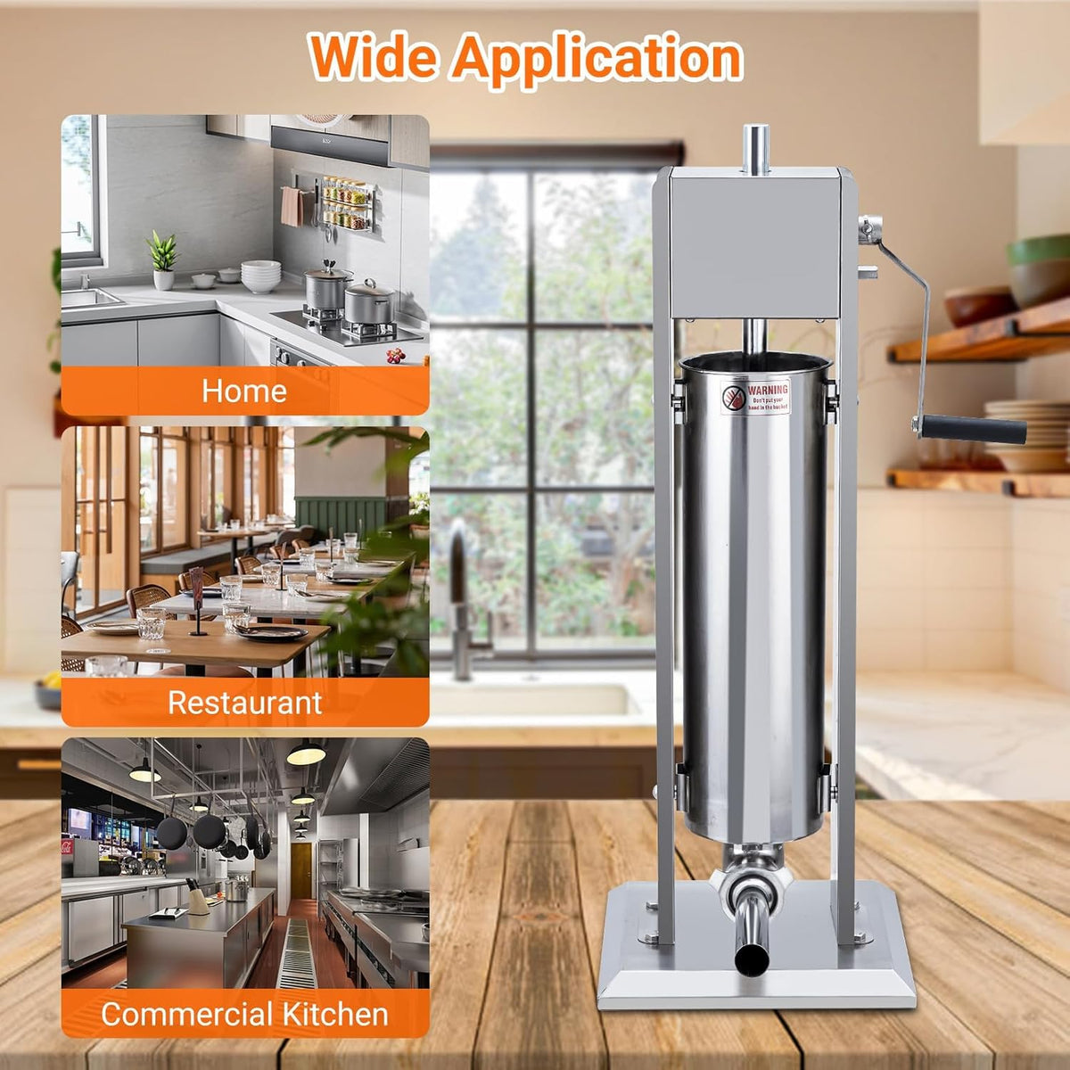 15L Sausage Stuffer with 5 Stainless Steel Tubes U57515