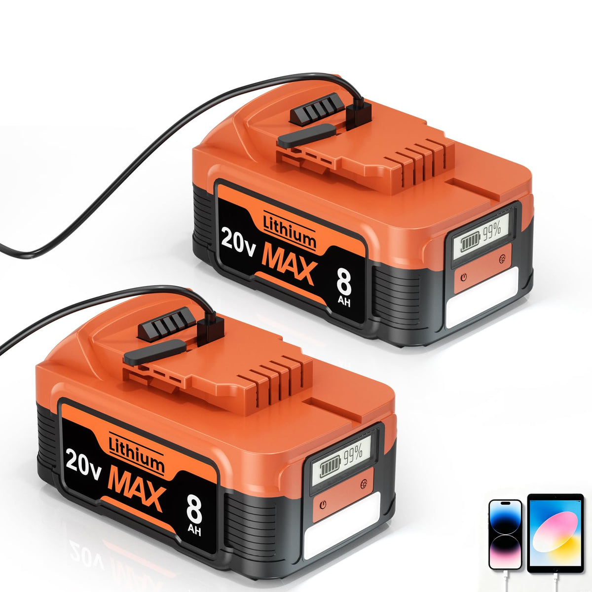 20V Lithium Battery with LCD Display D678