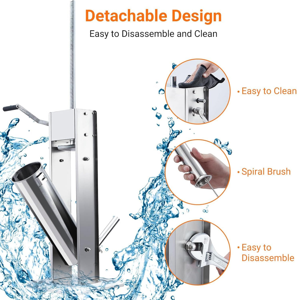 15L Sausage Stuffer with 5 Stainless Steel Tubes U57515