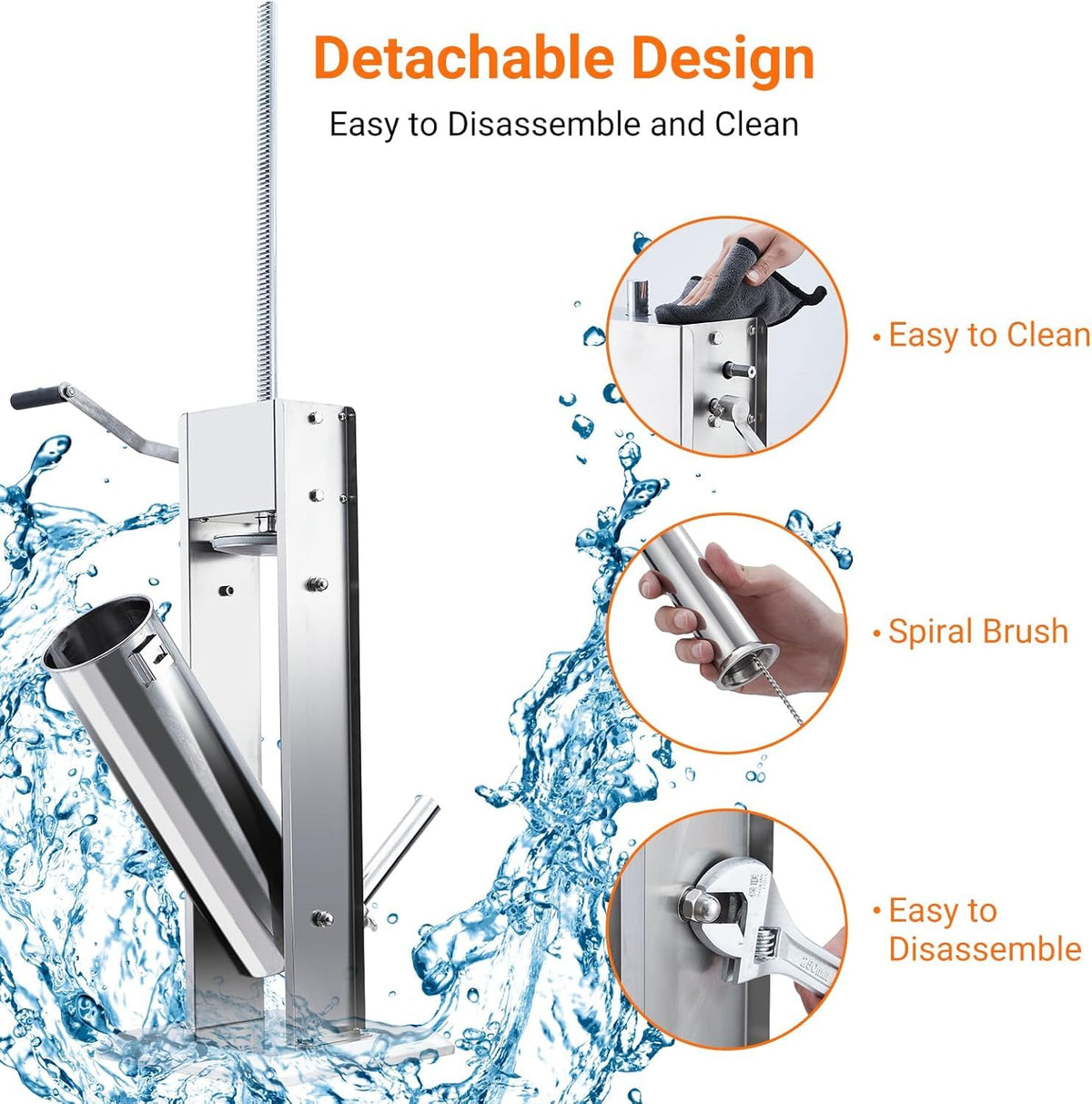 15L Sausage Stuffer with 5 Stainless Steel Tubes U57515
