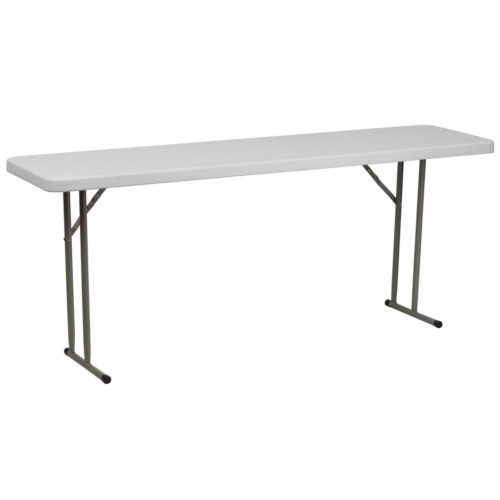 6-Foot Granite White Plastic Folding Training Table C267277