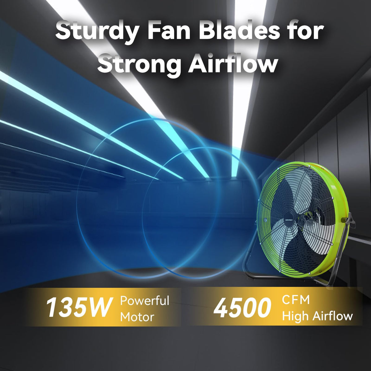 20 In 3 Speed High Velocity Floor Fan Z498