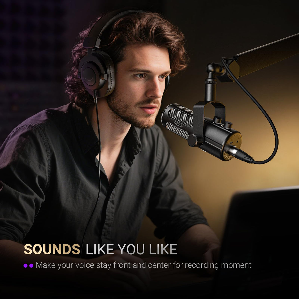 Dynamic Microphone with Boom Arm Kit, XLR/USB Podcast Mic and Stand Bundle with Mute Button N7080