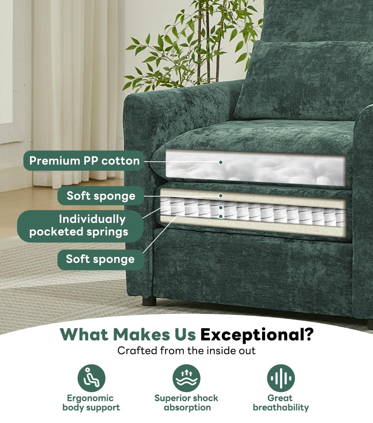 Green 2-Pack Upholstered Accent Chair Set N159116