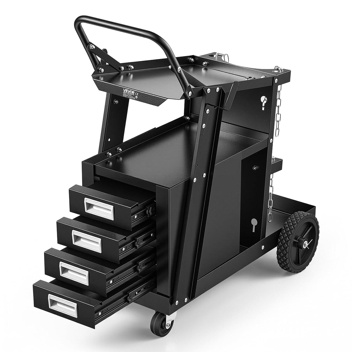 2-Tier 4 Drawers Welding Cart 265 LBS Weight Capacity K82899