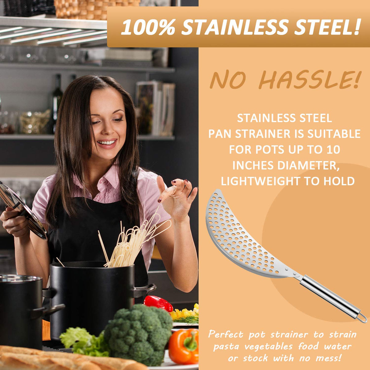 2 Pieces Pot Strainer with Handle X908269