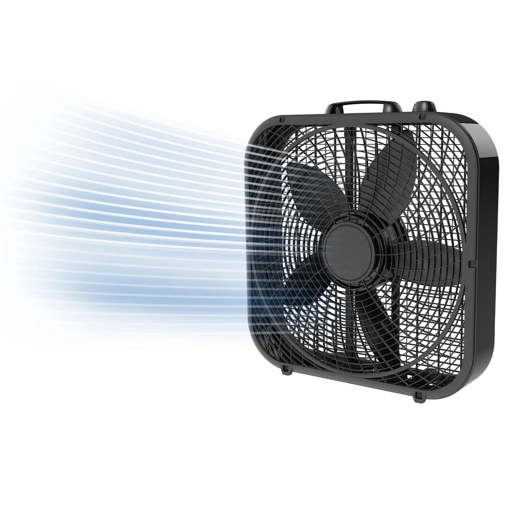 Black 20-inch 3-Speed Box Fan with Handle S915900