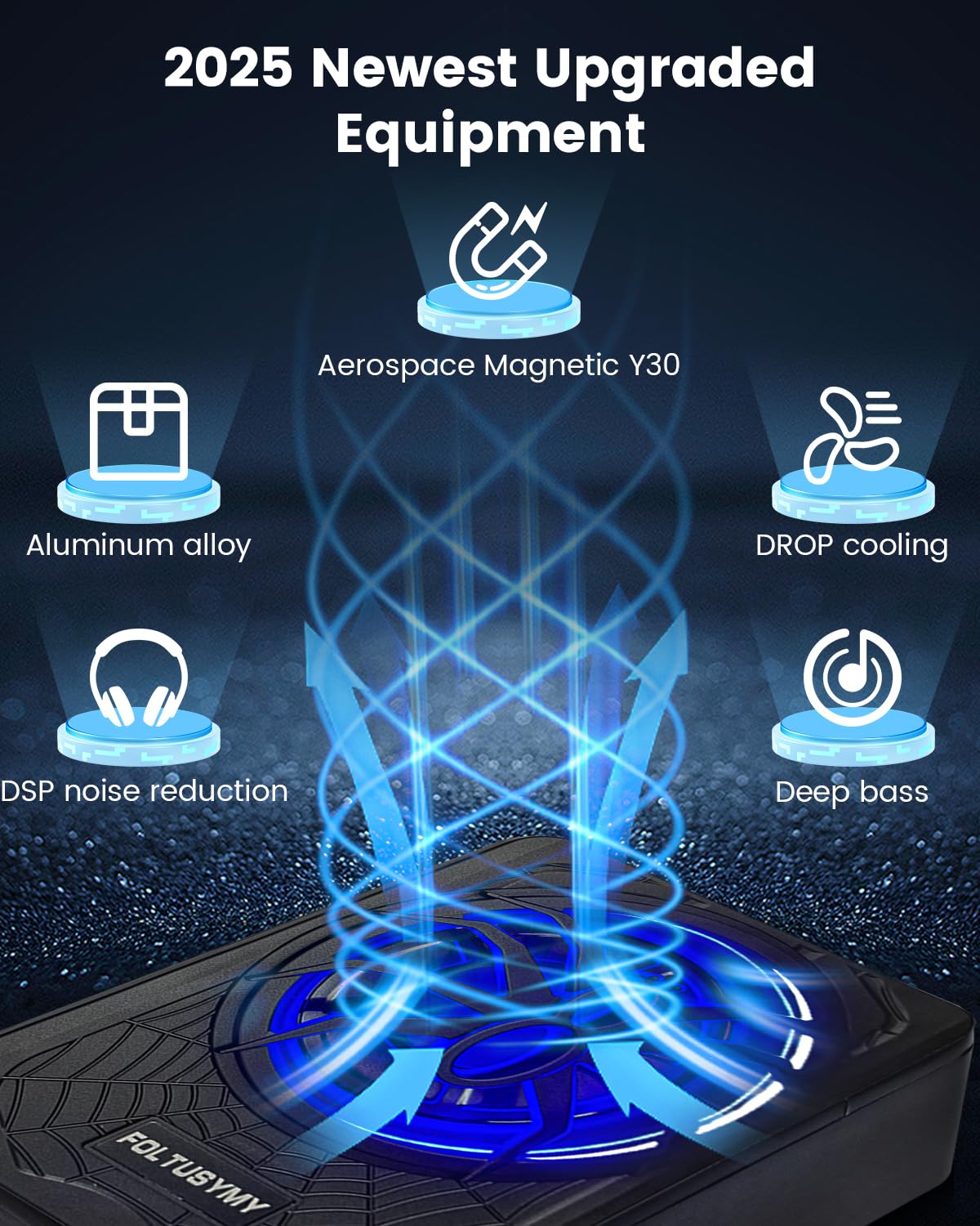 1200W 10" Slim Under Seat Powered Car Subwoofer with Blue LED Light U87849