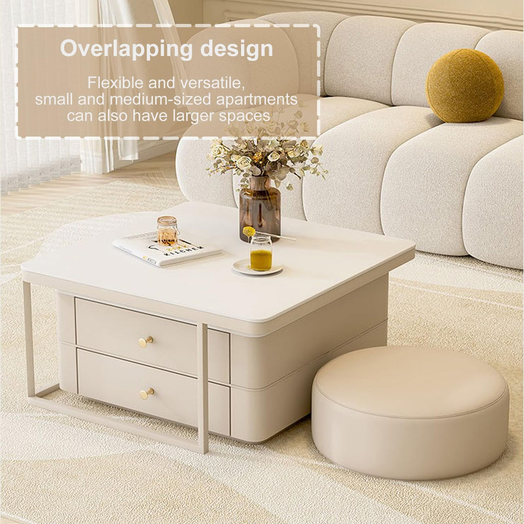 Brown Square Glass Nesting Coffee Table Set of 2 P412500