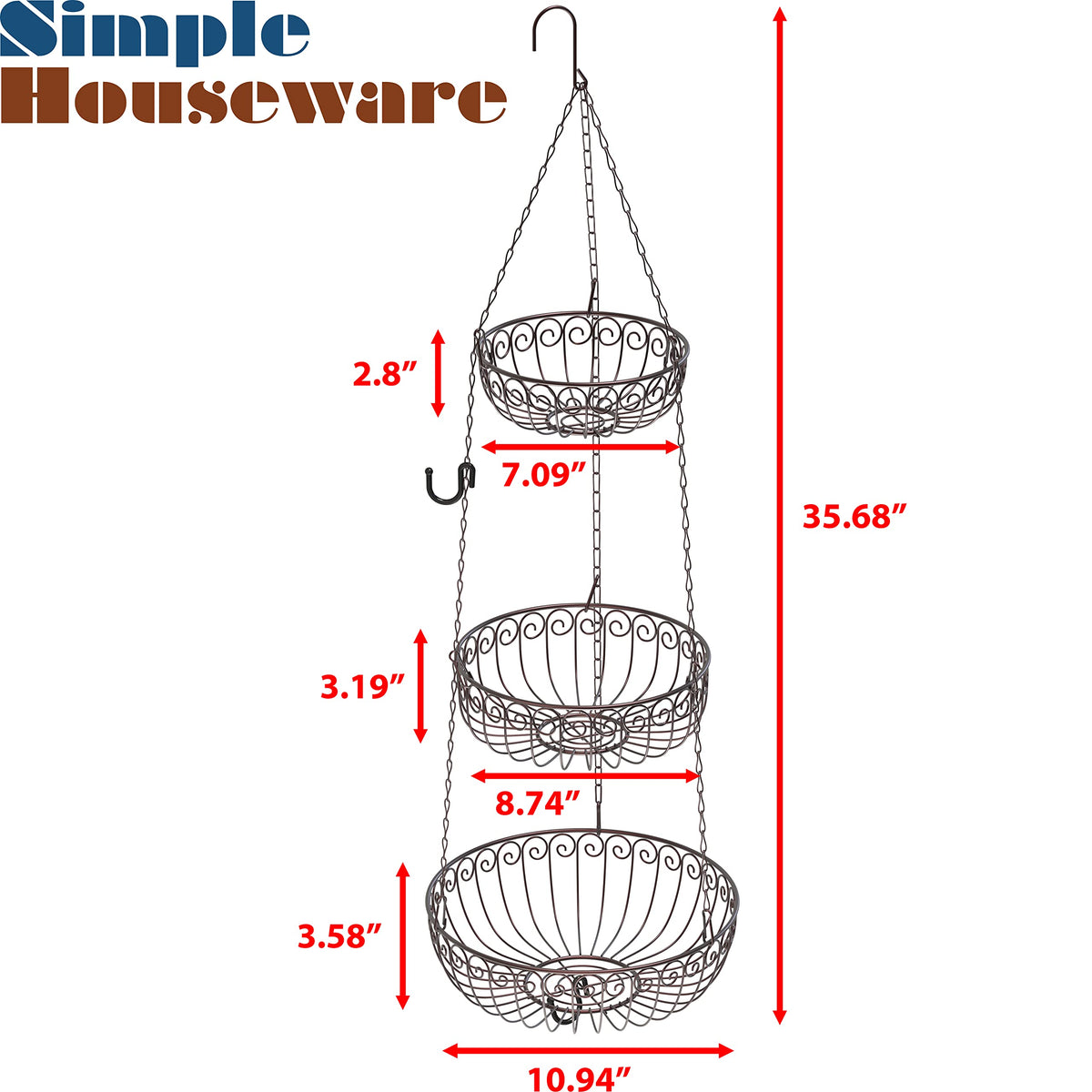 3-Tier Hanging Fruit Basket W6568