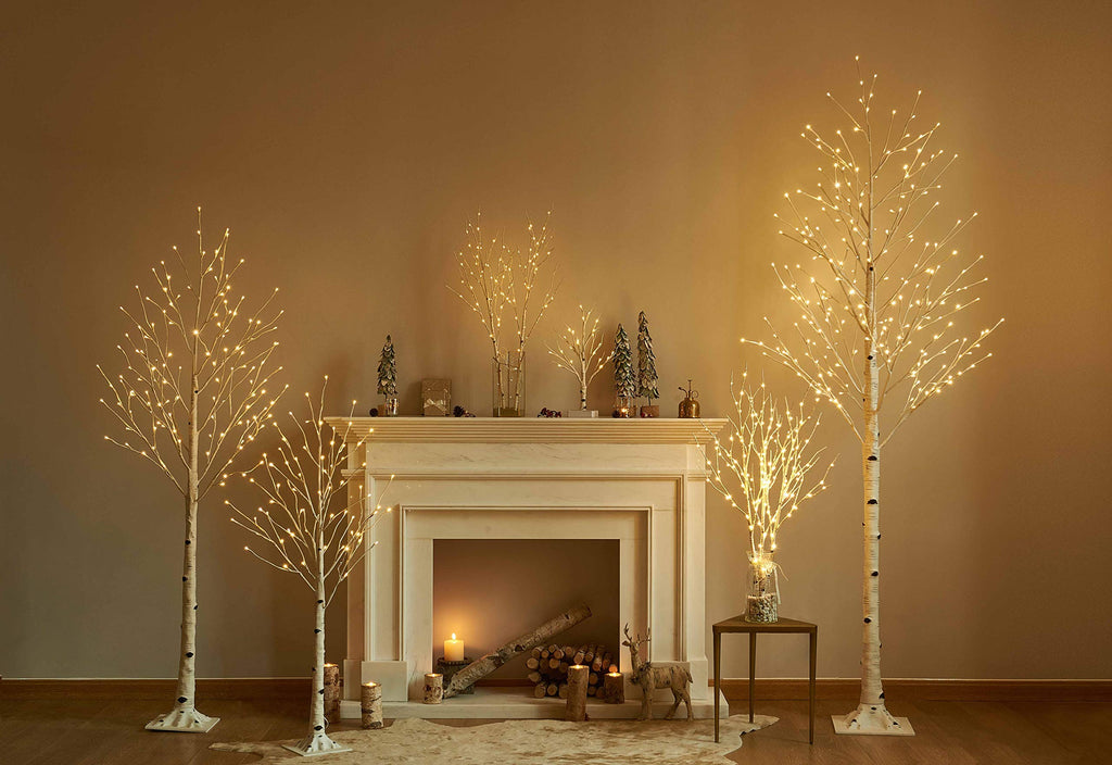 Lighted Birch Tree 8FT 240 Warm White Lights Z253