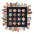 Baked Eyeshadow Makeup Palette 16 Pigmented Soft Neutrals Taupe Earth Tones Smoky Shades Glitter Matte Metallic G381