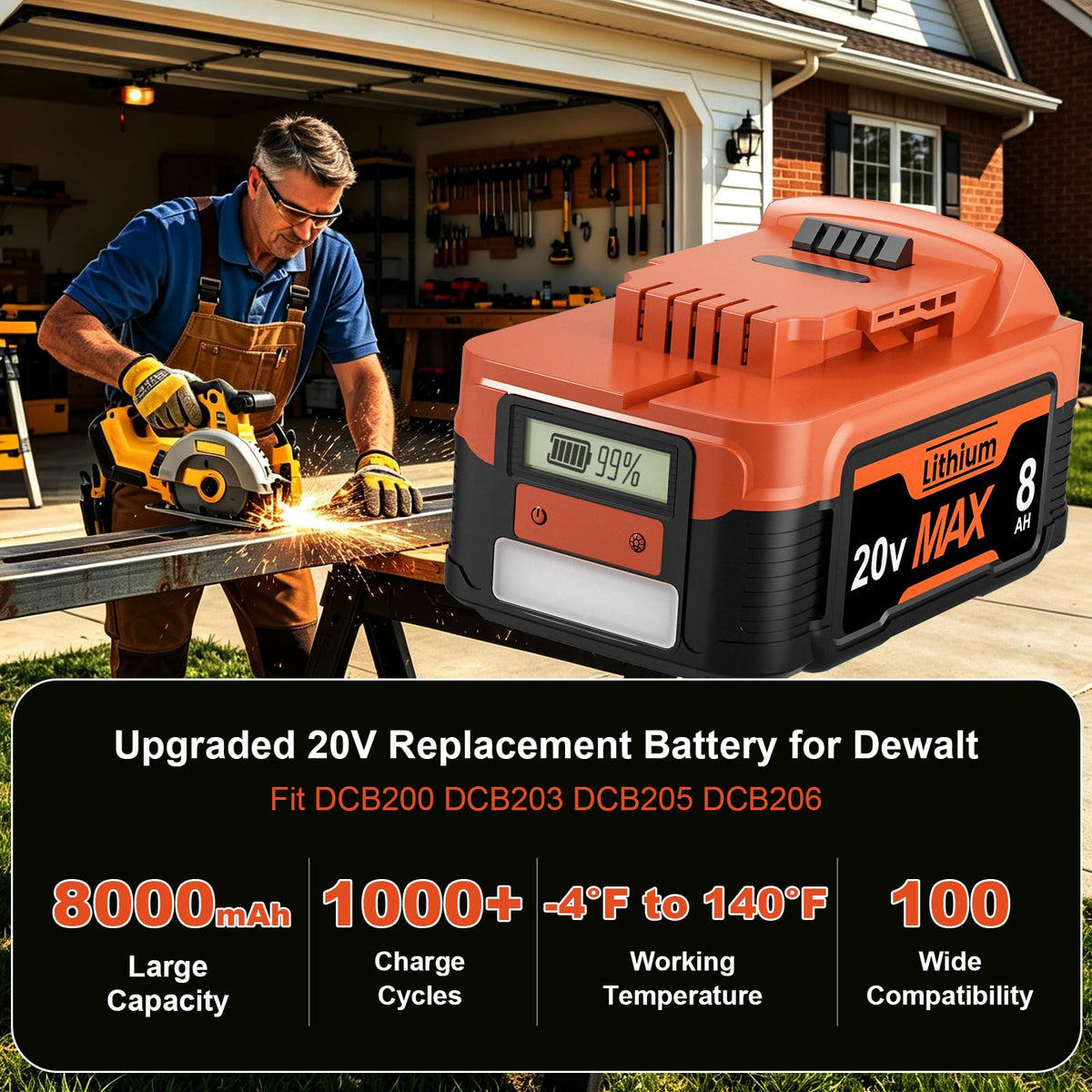 20V Lithium Battery with LCD Display D678