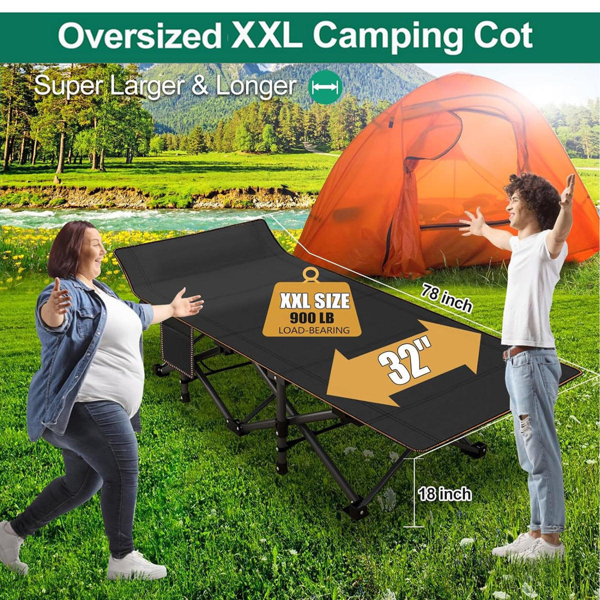 Folding Camping Cot with Mattress Z21056