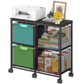 Black 4 Drawer Mobile File Cabinet N7003