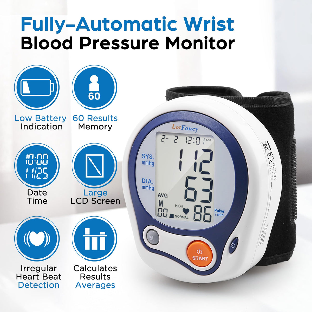 Kids Wrist Blood Pressure Monitor with Carrying Case E77397