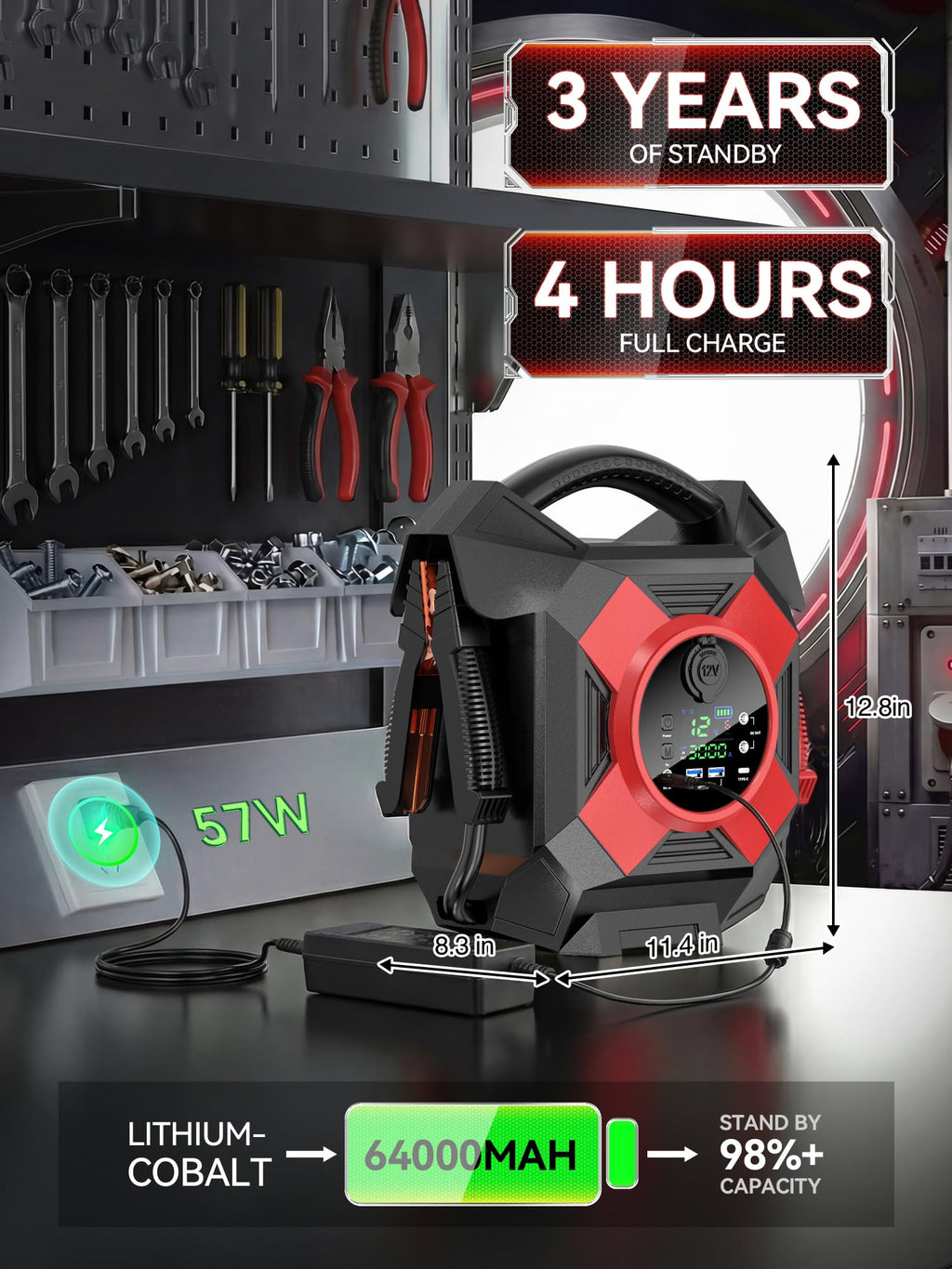 12V Semi Truck Jump Starter Heavy Duty D1918