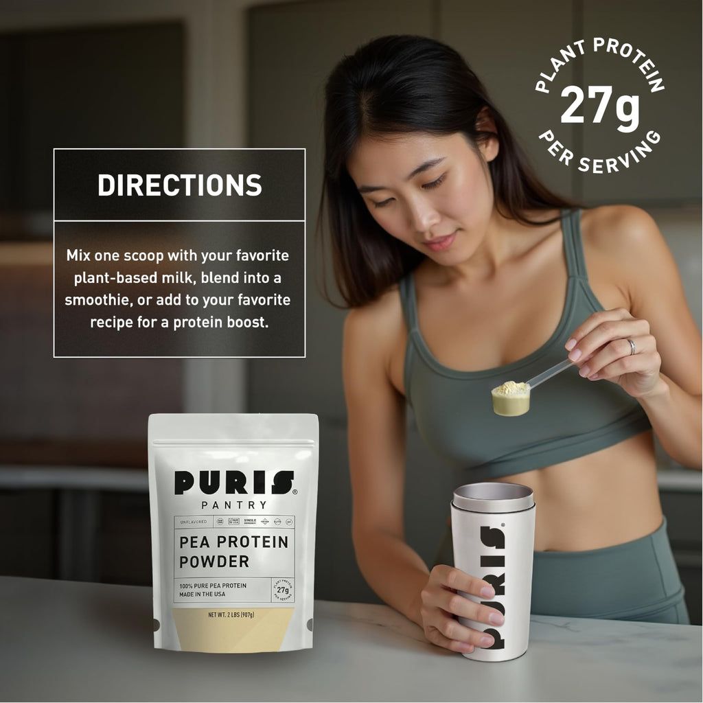 Vegan Pea Protein Powder, Unflavored, 2 lb I815