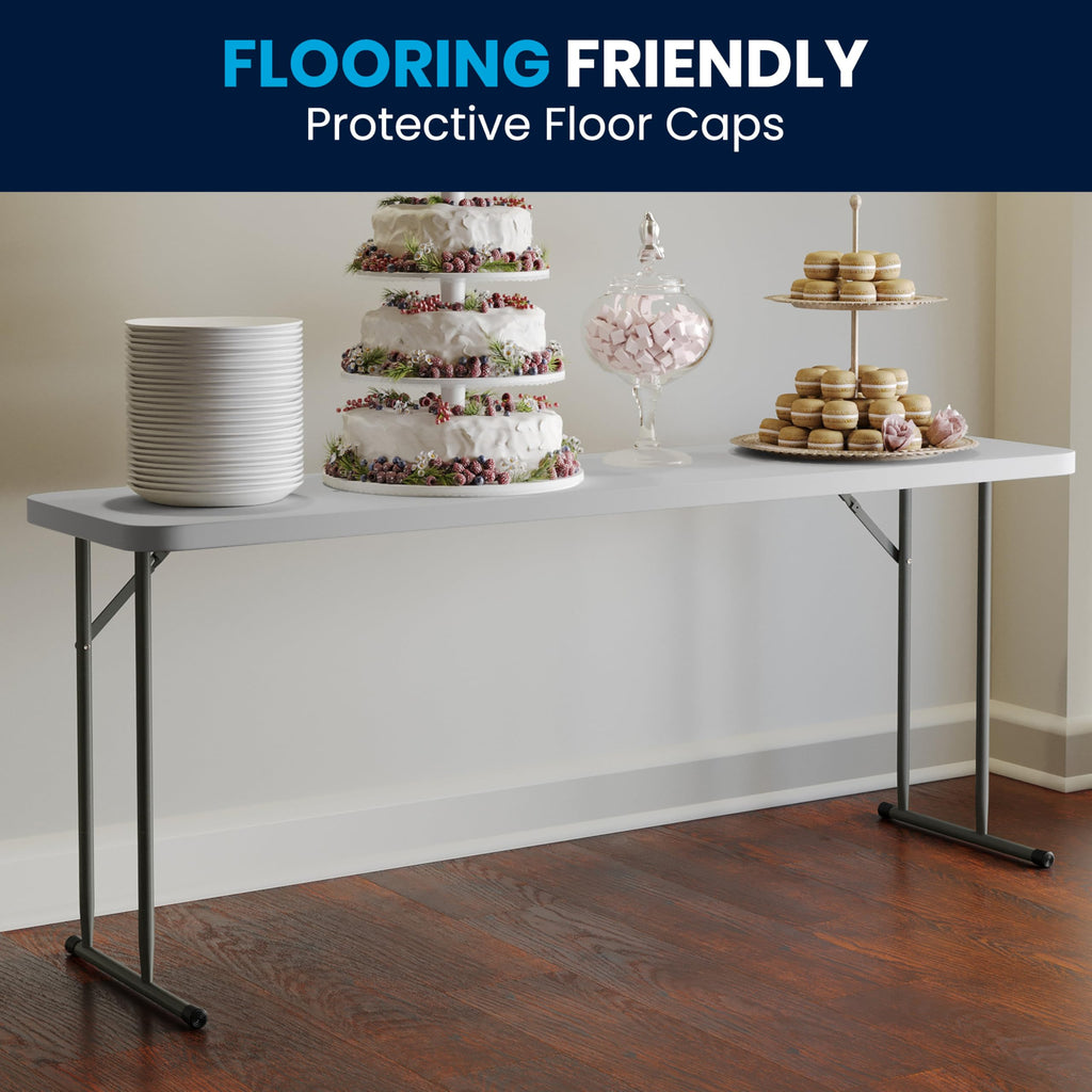 6-Foot Granite White Plastic Folding Training Table C267277