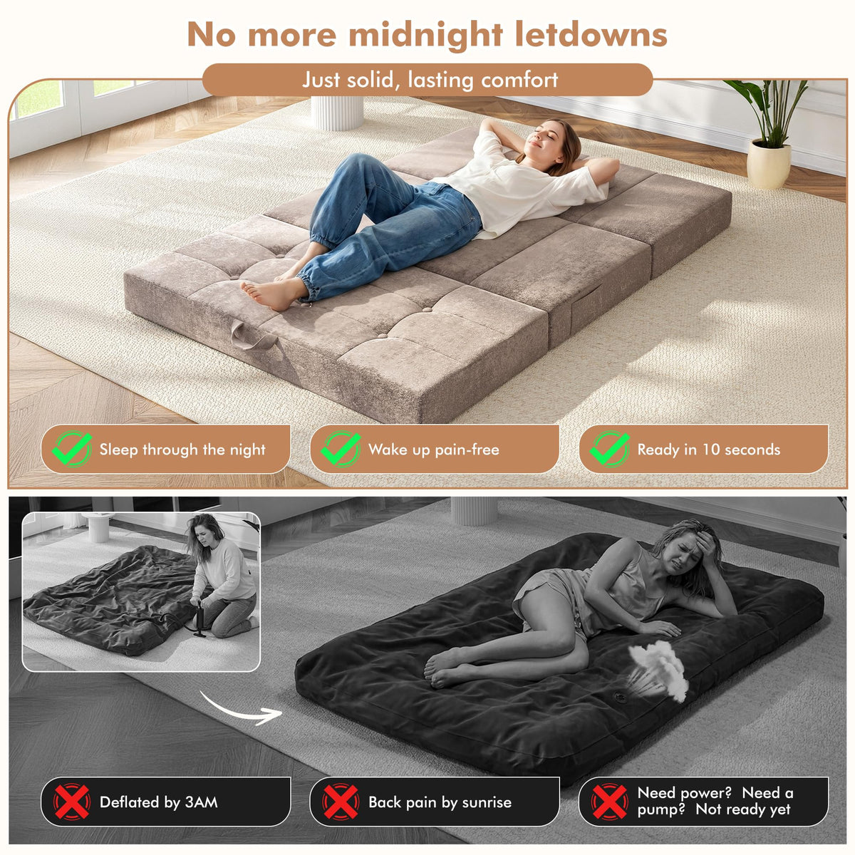 Foldable Twin 4 Inch Memory Foam Mattress G58510
