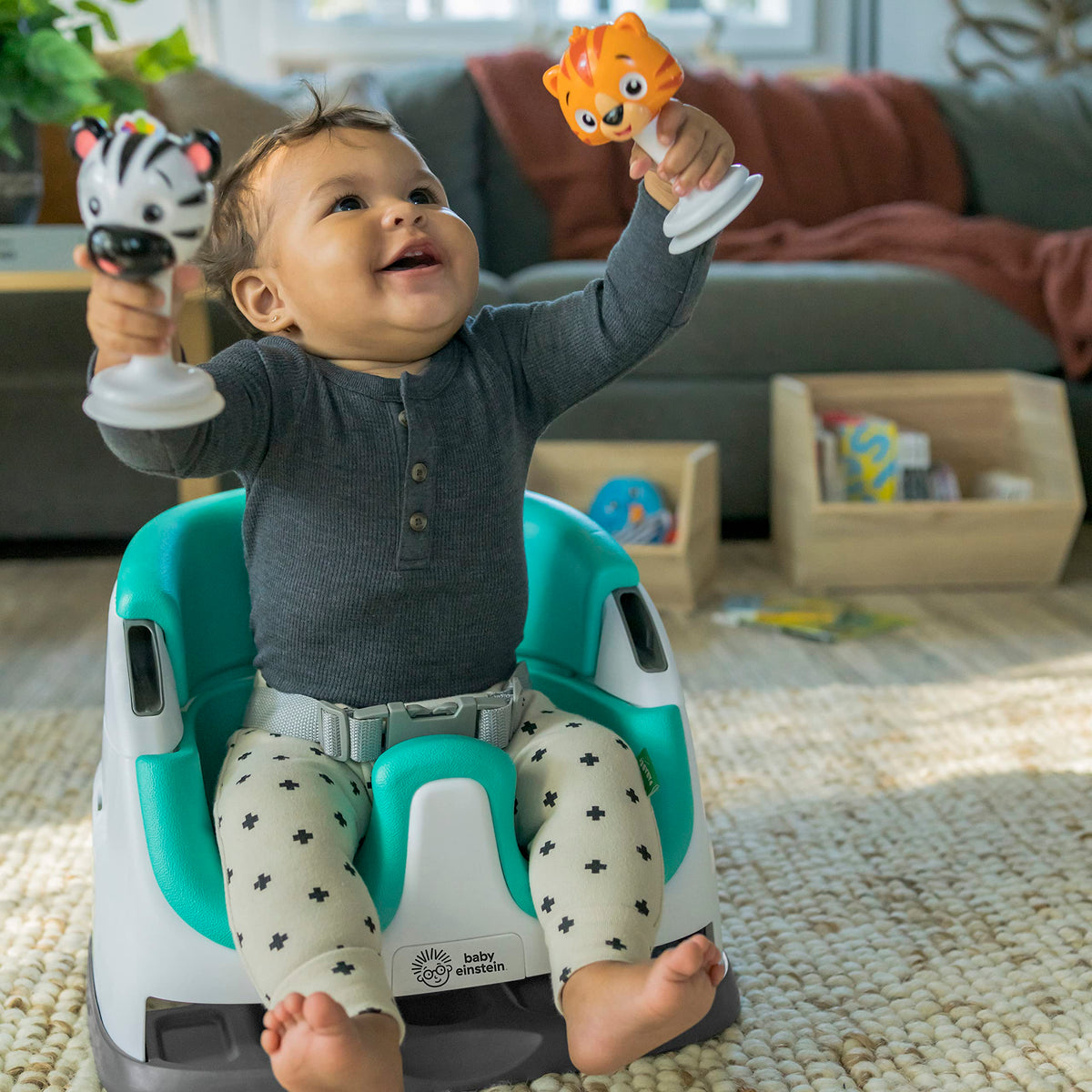 Booster Feeding & Floor Activity Seat with Self-Storing Tray R8787