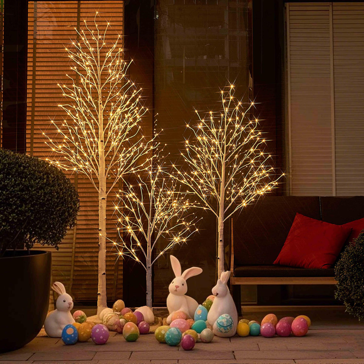 Lighted Birch Tree 8FT 240 Warm White Lights Z253