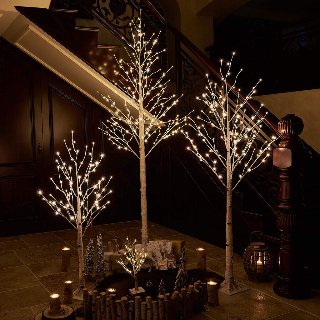 Lighted Birch Tree 8FT 240 Warm White Lights Z253