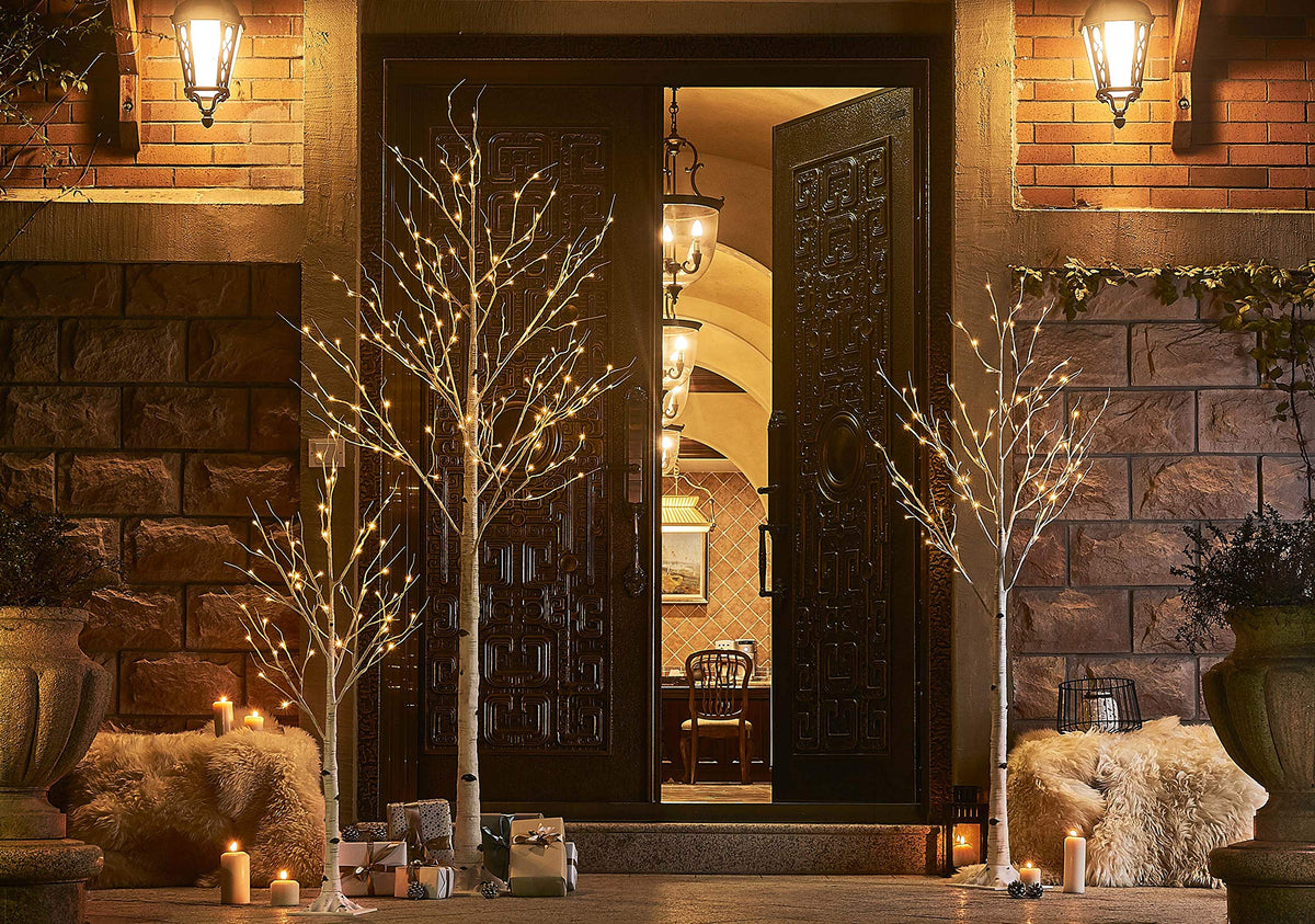 Lighted Birch Tree 8FT 240 Warm White Lights Z253